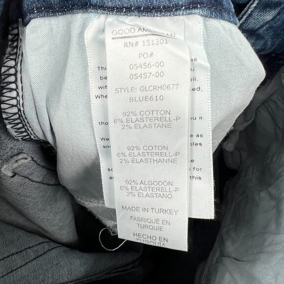 Good American Womens Good Legs Fray Waistband Skinny Jeans Size 0 Waist 25 - Picture 10 of 11